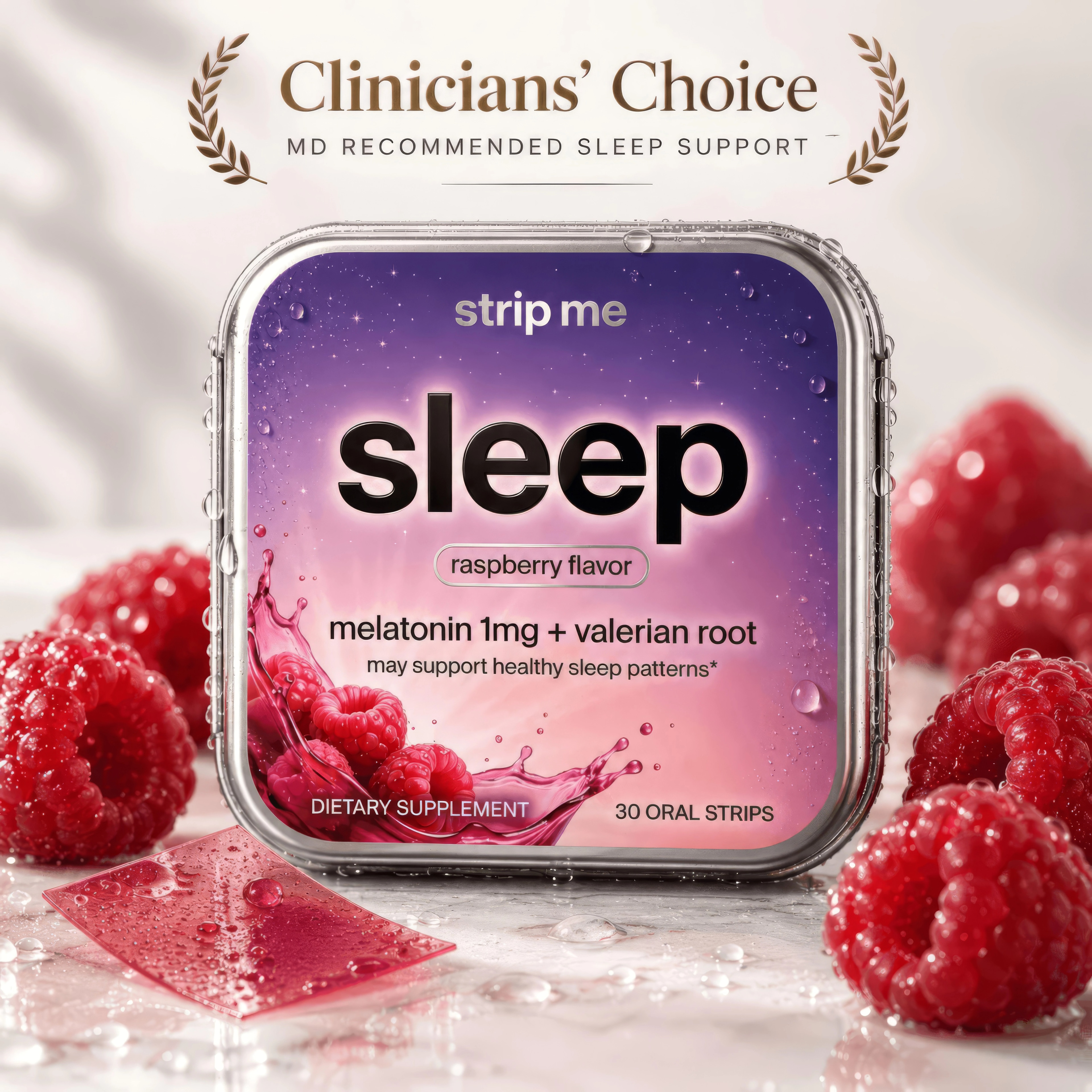sleep · valerian + melatonin — product close-up