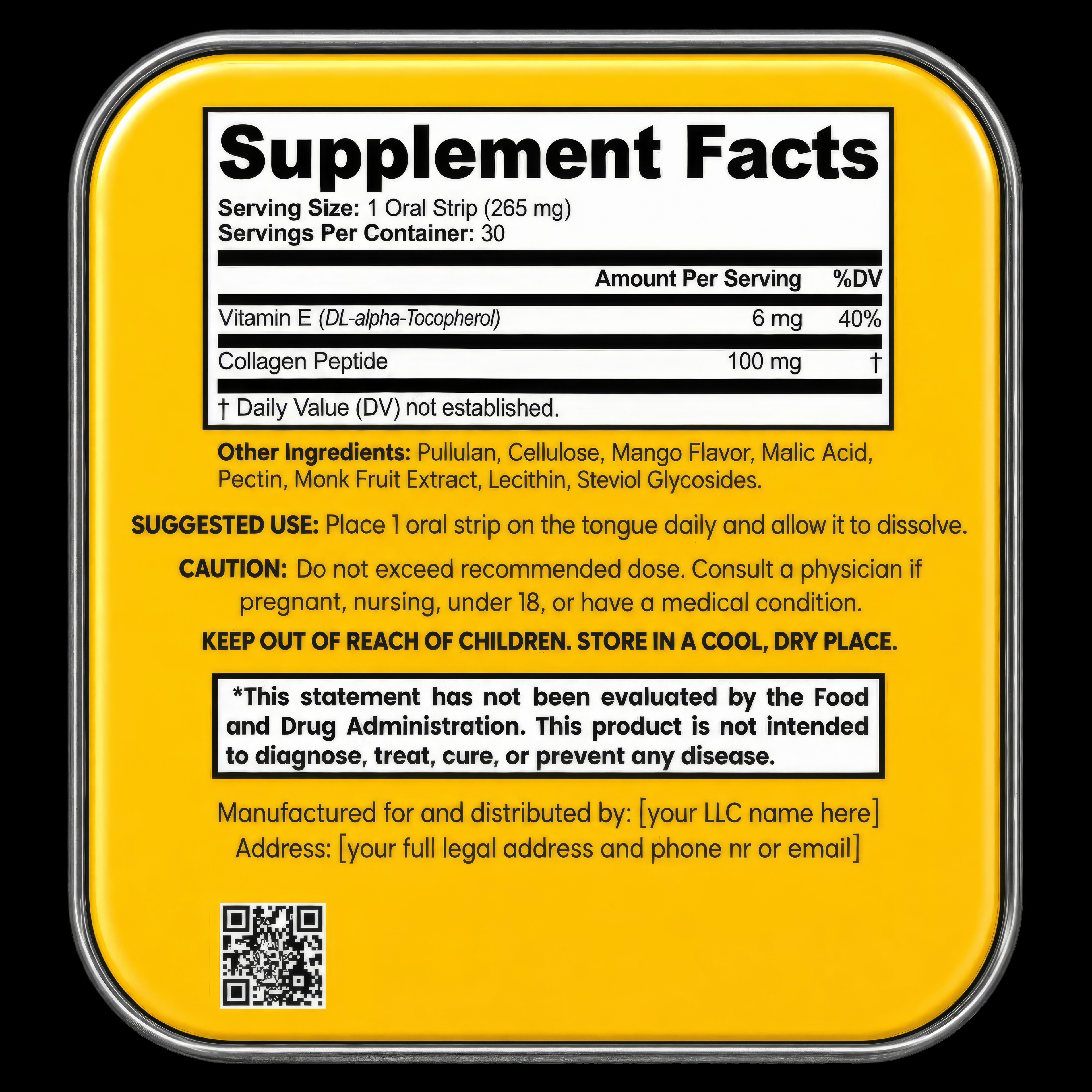 glow · skin — supplement facts