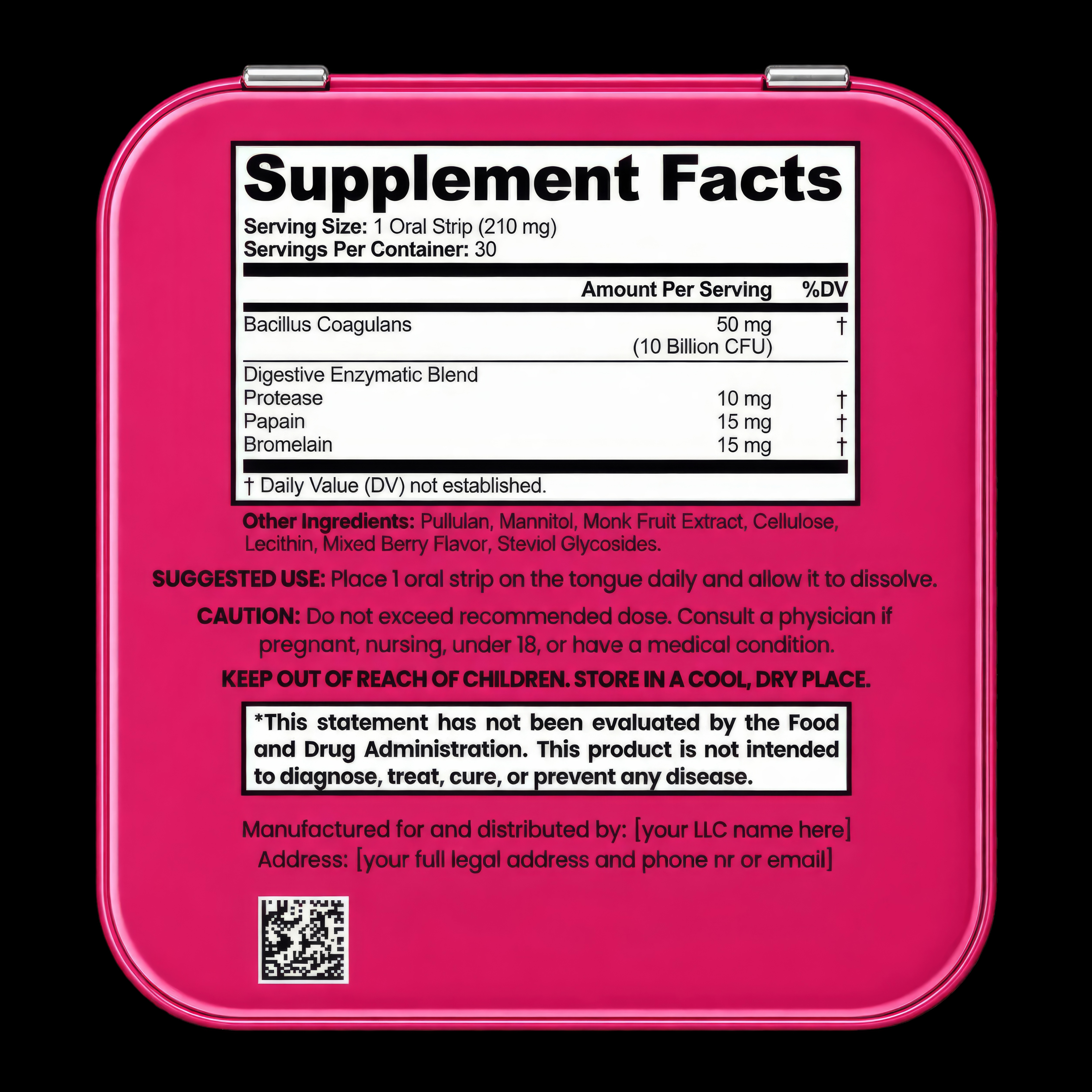 debloat · enzymes + gut health — supplement facts